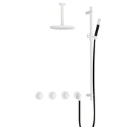 Hotbath Cobber IBS70 Inbouw Doucheset – 2 stopkranen, 15 cm plafondbuis en glijstang - Mat Wit