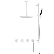Hotbath Cobber IBS70 Inbouw Doucheset – 2 stopkranen, 30 cm plafondbuis, 30 cm hoofddouche en glijstang - Mat Wit