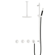 Hotbath Cobber IBS70 Inbouw Doucheset – 2 stopkranen, 30 cm plafondbuis en glijstang - Mat Wit