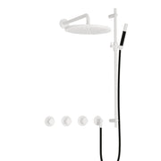 Hotbath Cobber IBS70 Inbouw Doucheset – 2 stopkranen, 30 cm hoofddouche en glijstang - Mat Wit