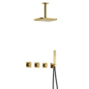 Hotbath Gal Complete thermostatische douche InBouwSet Gal met 2 stopkranen met Plafondbuis 22cm variant - IBSGL70BBP2