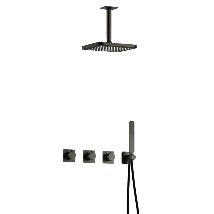 Hotbath Gal Complete thermostatische douche InBouwSet Gal met 2 stopkranen met Plafondbuis 22cm variant
