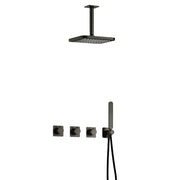 Hotbath Gal Complete thermostatische douche InBouwSet Gal met 2 stopkranen met Plafondbuis 22cm variant - IBSGL70BGP2