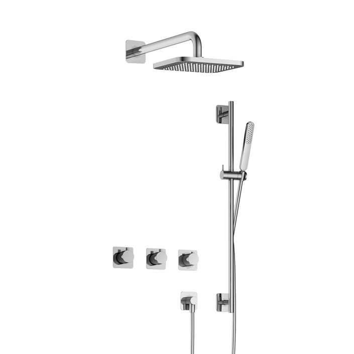 Hotbath Gal Complete thermostatische douche InBouwSet Gal met 2 stopkranen met Glijstang