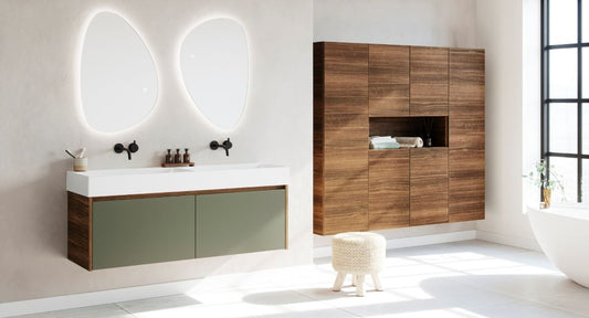 Primabad Ledge badmeubelset 100 cm asymmetrisch met spiegelkast