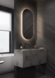 New oval maatwerkspiegel 900x1800 mm met indirecte verlichting rondom