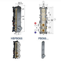 Hotbath Cobber IBS24 inbouw doucheset - geborsteld nikkel - met ronde 3 standen handdouche - 30cm hoofddouche - met plafondbuis 30cm - glijstang met uitlaat