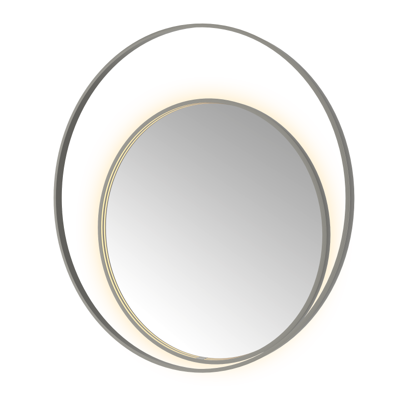 Hotbath Spiegel in aluminium frame / Round2 incl direct & indirect LED, spiegelverwarming color changing, dimbaar, dottless, met afstandsbediening