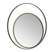 Hotbath Spiegel in aluminium frame / Round2 incl direct & indirect LED, spiegelverwarming color changing, dimbaar, dottless, met afstandsbediening