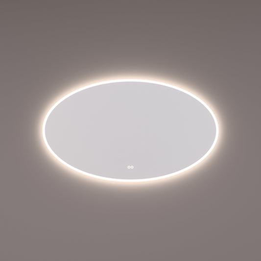 Voorraad spiegel ovaal met directe en indirecte LED verlichting rondom 160x70x3cm + touch dimmer + spiegelverwarming + kleurenwissel