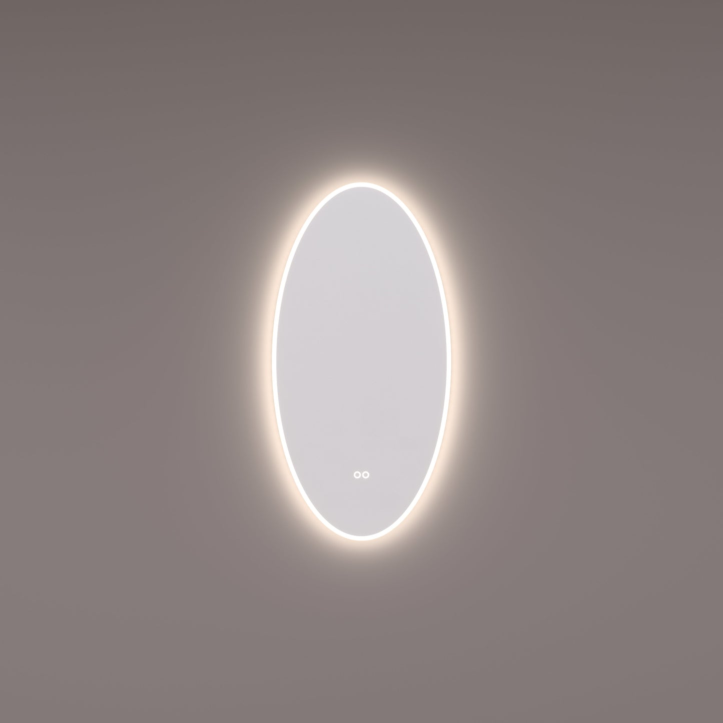 Voorraad spiegel ovaal met directe en indirecte LED verlichting rondom VERTICAAL 45x90x3cm + touch dimmer + spiegelverwarming + kleurenwissel