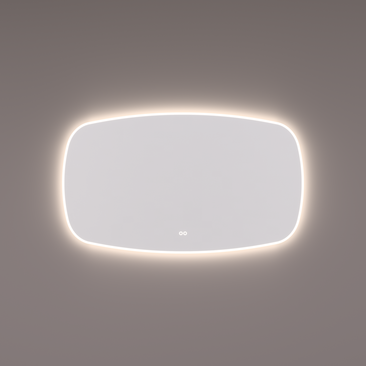 Voorraad spiegel Deens ovaal, 140x74 cm met directe en indirecte led rondom + spiegeverwarming, kleurenwissel en touch dimmer