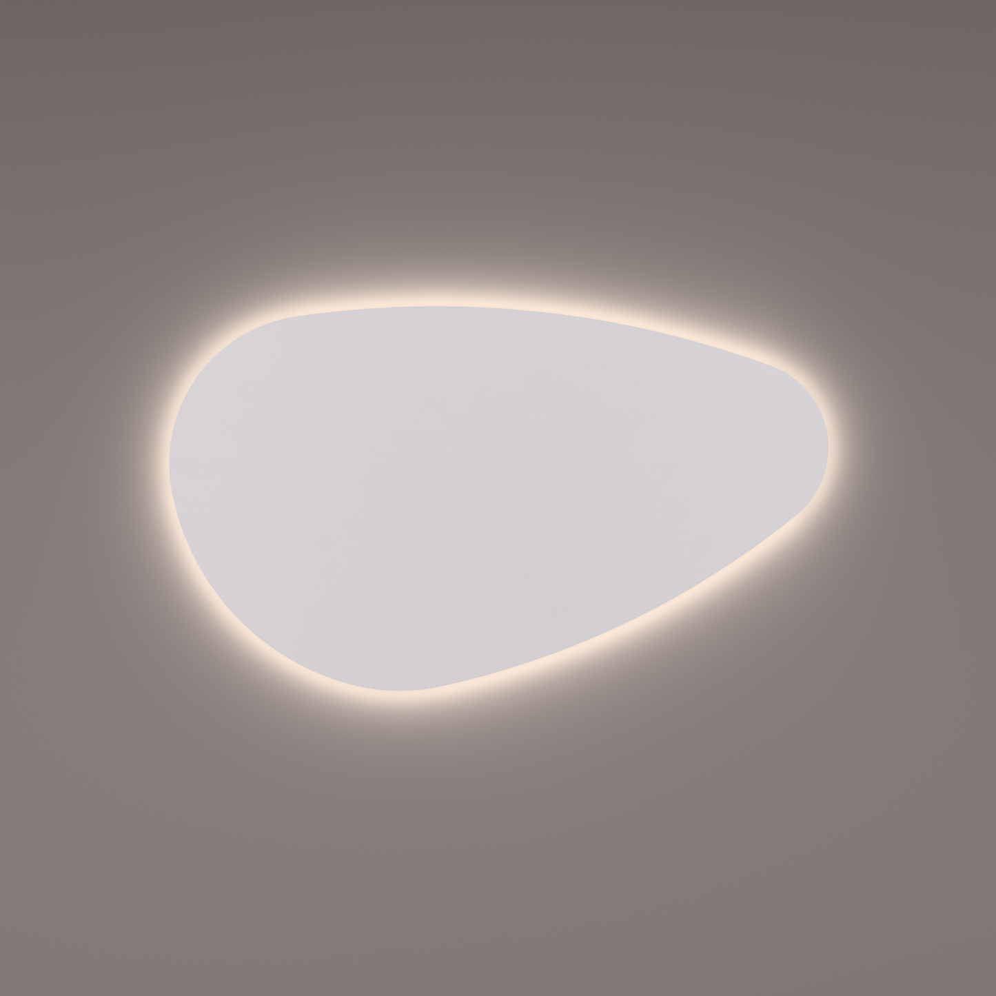Voorraad spiegel basic line organisch met indirecte LED verlichting rondom 140x80x3 cm + spiegelverwarming en infrarood sensor dimmer