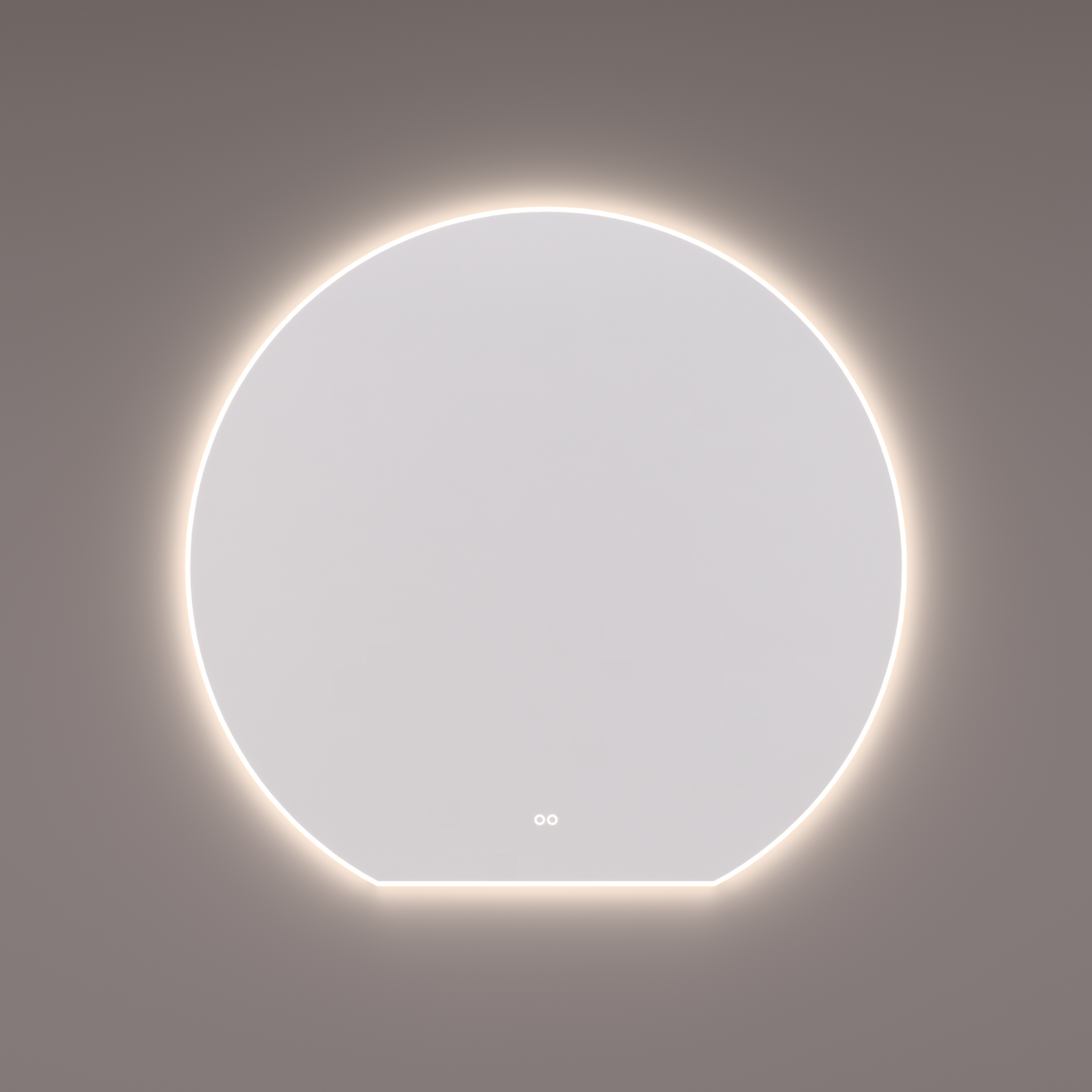 Voorraad spiegel sun-line met directe en indirecte LED verlichting rondom, diameter 120 en 56B x 113H cm + spiegelverwarming + kleurenwissel + touch dimmer