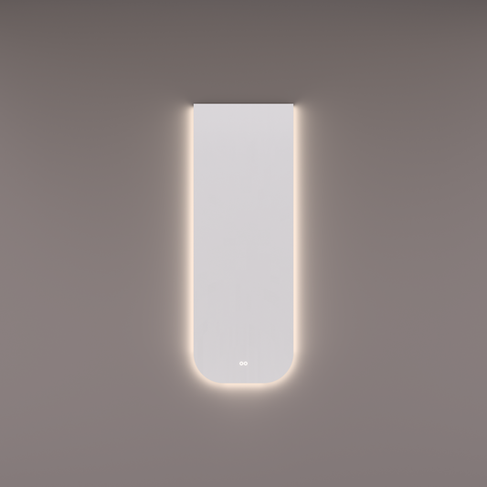 Voorraad spiegel sun-line plafond ovaal-recht met indirecte LED verlichting rondom zijdelings, diameter 50X140 cm + spiegelverwarming + kleurenwissel + touch dimmer