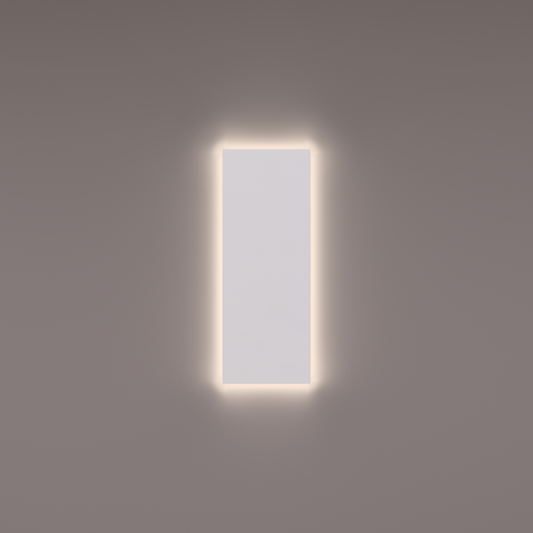 Voorraad toilet spiegel rechthoekig 25x80x3 cm met indirecte 3000K warme LED verlichting rondom, extern geschakeld