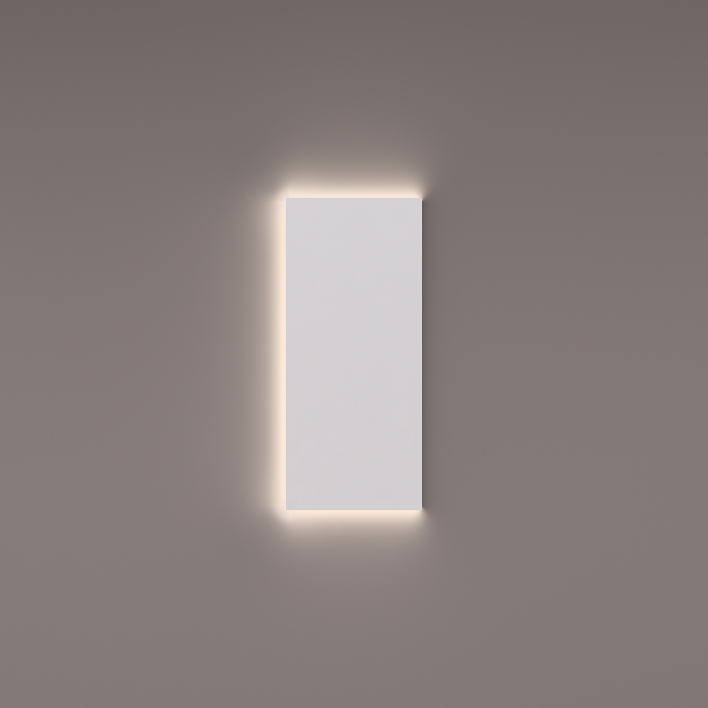 Voorraad toilet spiegel rechthoekig 35x80x3 cmmet indirecte 3000K warme LED verlichting op 3 zijden rondom, extern geschakeld (spiegel is omkeerbaar)