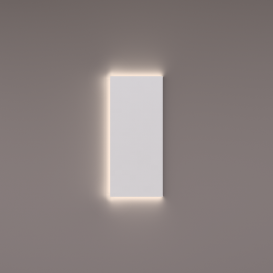 Voorraad toilet spiegel rechthoekig 35x80x3 cmmet indirecte 3000K warme LED verlichting op 3 zijden rondom, extern geschakeld (spiegel is omkeerbaar)