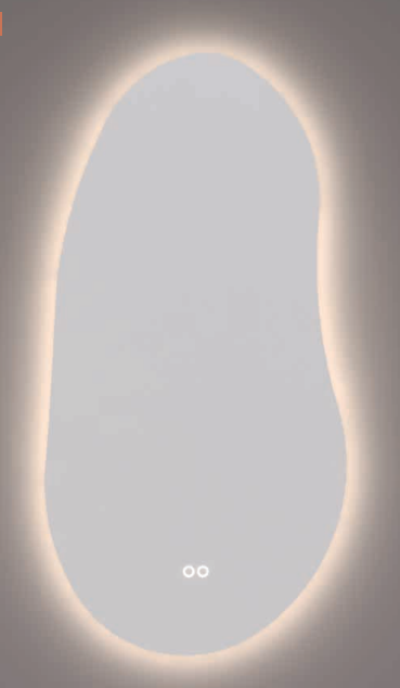 HIPP Design Voorraad spiegel organisch verticaal met indirecte spotless LED verlichting rondom | SPV 22001