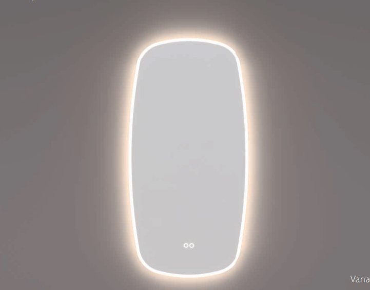 HIPP Design Voorraad spiegel Deens ovaal verticaal met directe en indirecte LED verlichting rondom | SPV 19001