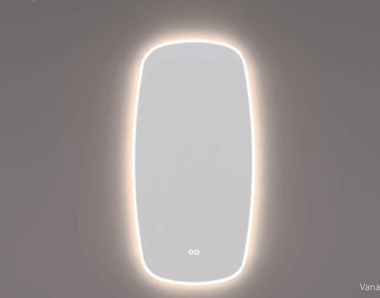 HIPP Design Voorraad spiegel Deens ovaal verticaal met directe en indirecte LED verlichting rondom | SPV 19001