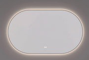 HIPP Design Voorraad spiegel ovaal-recht in mat zwart met indirecte LED verlichting rondom | SPV 13700 BL