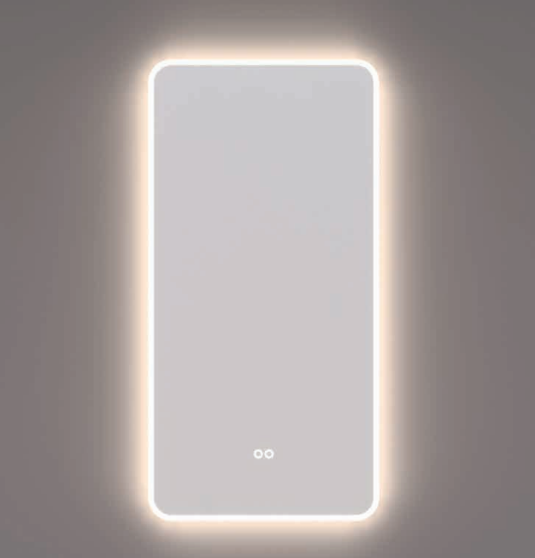 HIPP Design Voorraad spiegel verticaal met afgeronde hoeken en directe/indirecte LED | SPV 16001