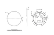 Hotbath Spiegel in aluminium frame / round incl indirect LED, color changing, dimbaar, dottless, met afstandsbediening