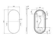 Hotbath Spiegel in aluminium frame / oval incl direct & indirect LED, spiegelverwarming, color changing, dimbaar, dottless, met afstandsbediening