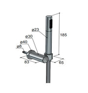 Hotbath Mate HDS1 handdoucheset met M351 handdouche, wandsteun en 100 cm doucheslang