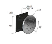 Hotbath Mate Inbouw bodyjet rond ABS