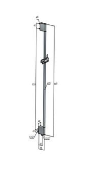 Hotbath Mate ABS Glijstang met geintegreerde waterinlaat