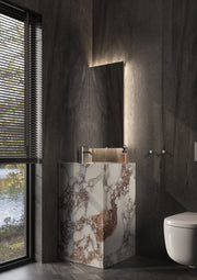 Toiletspiegel Dublin 400x900 mm incl. indirecte verlichting 3-zijde zowel links als rechts te bevestigen