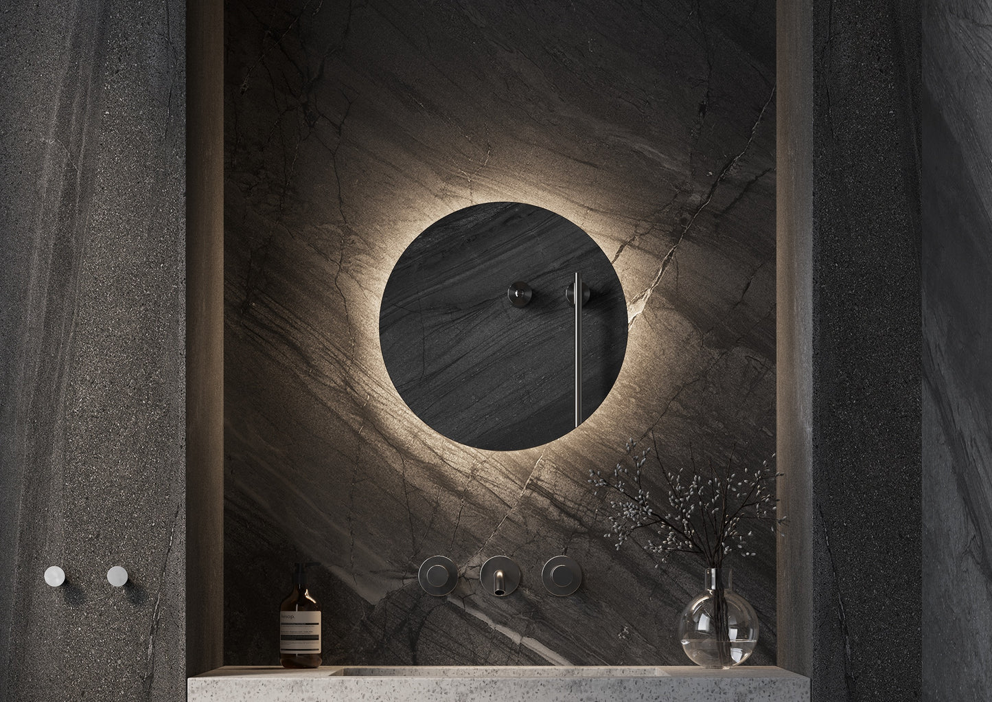 Toiletspiegel Rotondo 400 mm diameter incl. indirecte verlichting rondom