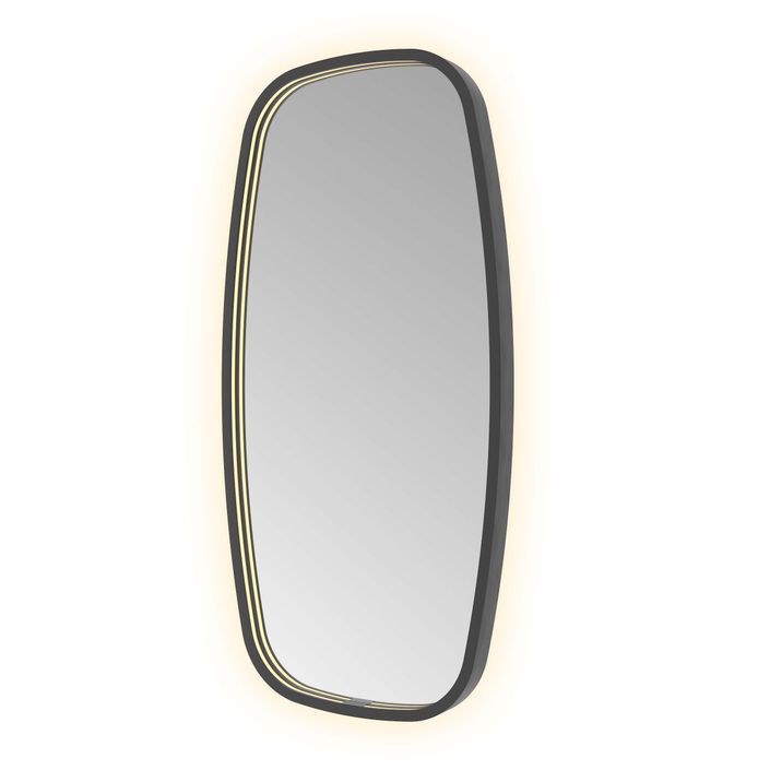 Hotbath Spiegel in aluminium frame / contour incl direct & indirect LED, spiegelverwarming, color changing, dimbaar, dottless, met afstandsbediening