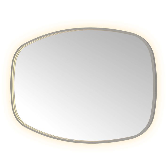 Hotbath Spiegel in aluminium frame / contour incl direct & indirect LED, spiegelverwarming, color changing, dimbaar, dottless, met afstandsbediening