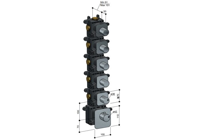 Hotbath Mate High Flow thermostaat met 4 stopkranen - MHF014GN