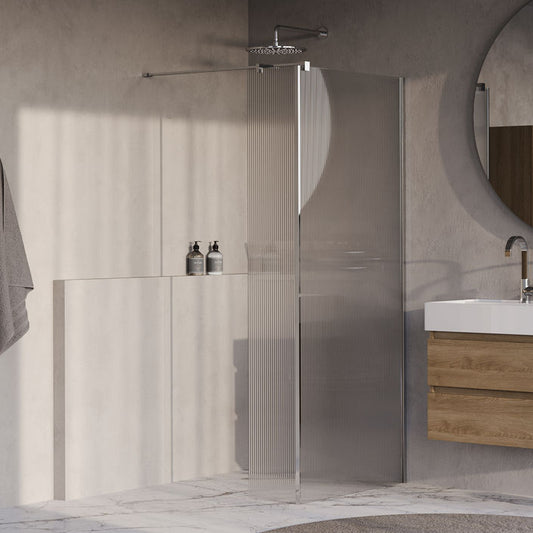 BRAUER Oblivion Flow inloopdouche ribbelglas met zijwand