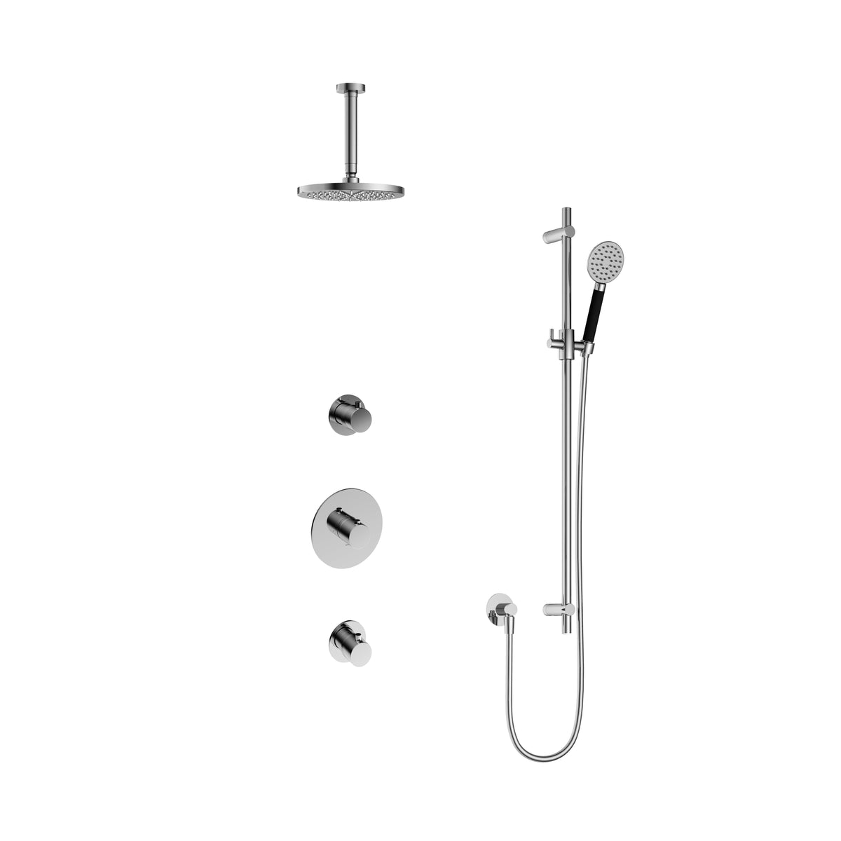 Hotbath Cobber IBS20 Inbouw Doucheset – 2 stopkranen, 15 cm plafondbuis en glijstang