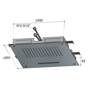 Hotbath Mate M142 inbouw hoofddouche vierkant 50x50 cm