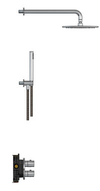 Hotbath Archie IBS30A inbouw doucheset 2-weg-omstel 30cm hoofddouche (8mm) RVS 316