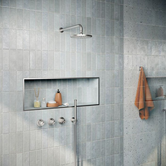 Hotbath Archie Complete thermostatische douche InBouwSet Archie met 2 stopkranen met ronde handdouche, plafondbuis en AR106