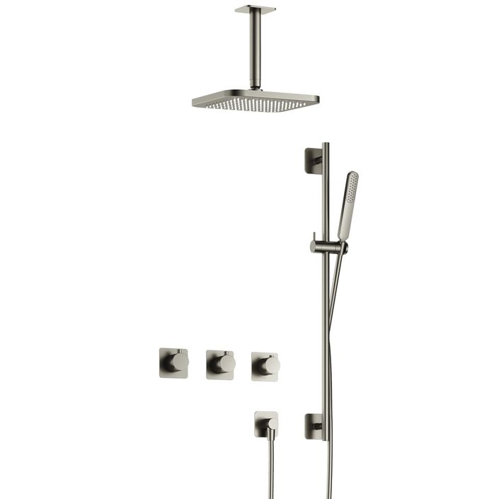 Hotbath Gal Complete thermostatische douche InBouw Set Gal met 2 stopkranen met Plafondbuis