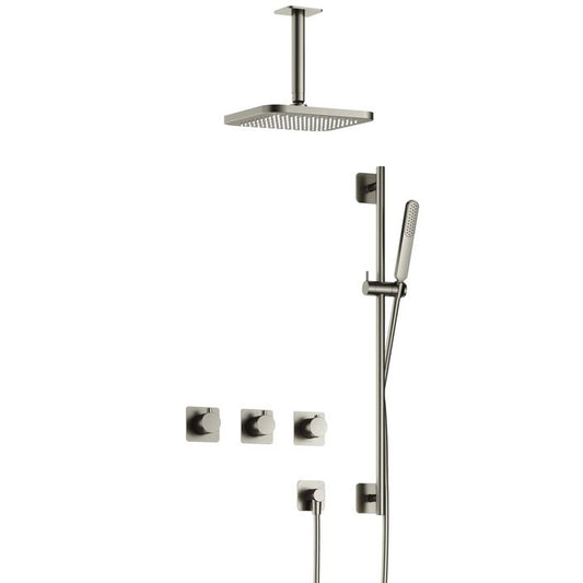 Hotbath Gal Complete thermostatische douche InBouw Set Gal met 2 stopkranen met Plafondbuis