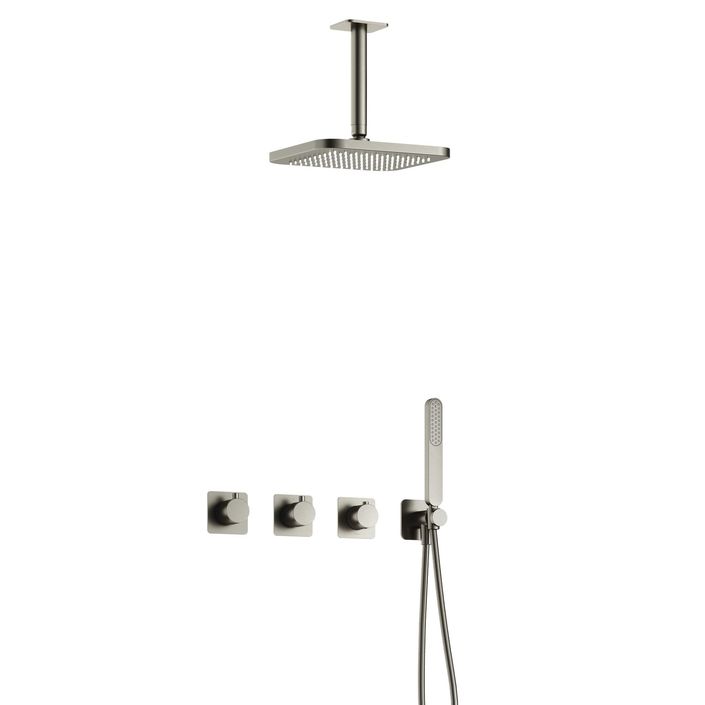 Hotbath Gal Complete thermostatische douche InBouwSet Gal met 2 stopkranen met Plafondbuis 22cm variant