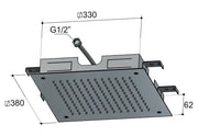 Hotbath M110 inbouw hoofddouche vierkant 38x38 cm