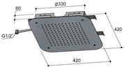 Hotbath M147 inbouw hoofddouche 42x42 cm
