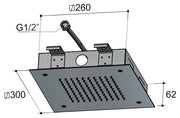 Hotbath Mate M171 inbouw hoofddouche vierkant 30x30 cm