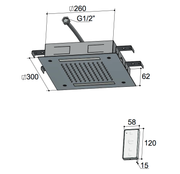 Hotbath Mate M174 inbouw hoofddouche vierkant 30x30 cm met LED