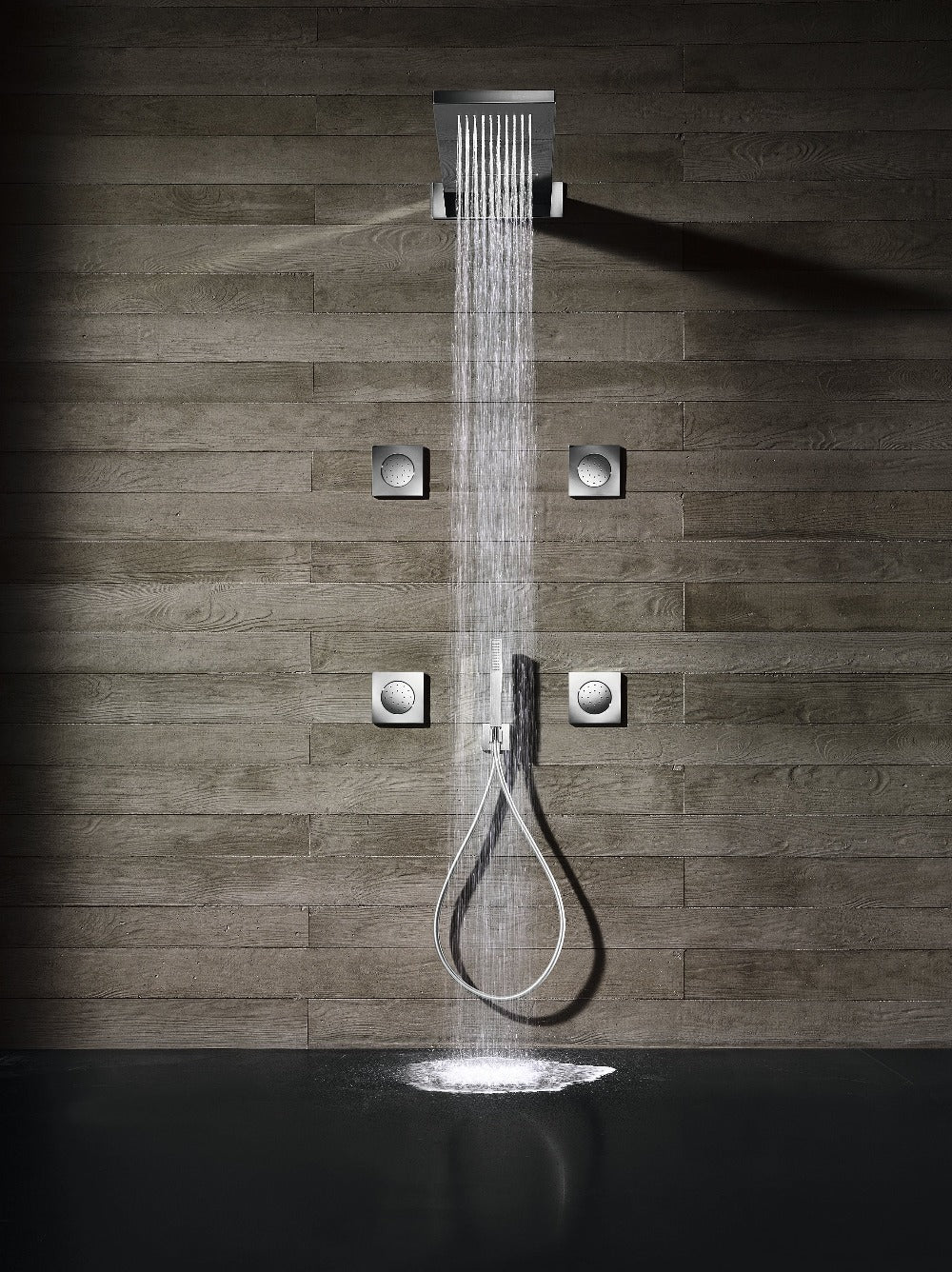 Hotbath Mate Opbouw hoofddouche wandmodel met cascade